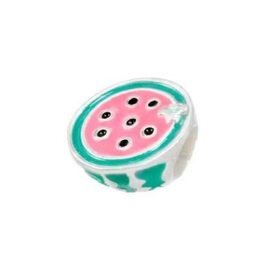 Imagem de Berloque Pingente Melancia Banho Prata Pulseiras - Pulseiras e Berloqu