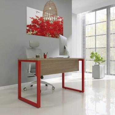 Imagem de Escrivaninha Mesa Escritório X 150cm Industrial Noce Naturalle E Verme