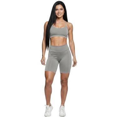 Imagem de Conjunto Top Alça Fina e Bermudinha Suplex Vekyo Roupa Para Academia F