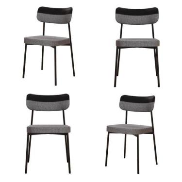 Imagem de Cadeira Mynna Fixa C/4 Pes 525 X 470 X 790 Mm C/4 Un. Preto Crt Cinza/