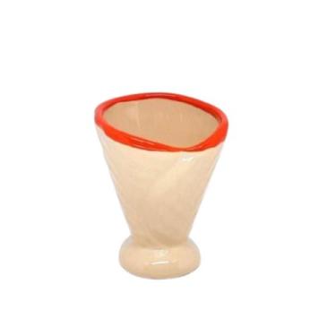 Imagem de Taça de Sorvete Casquinha Decorada em Cerâmica. - Lumes Decoraçoes, La