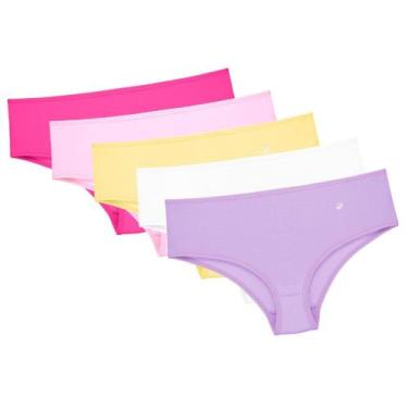 Imagem de Calcinha infantil 29150 kit com 5 unid. 100 por cento malha cores dive