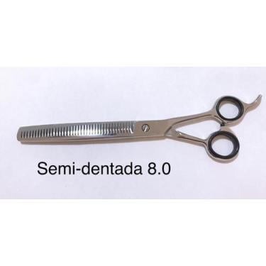 Imagem de Tesoura semi dentada 8.0 polegadas prata brilho - MARYAM TRADING