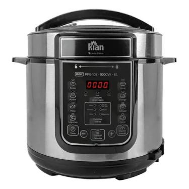 Imagem de Panela de Pressão Kian PPE102 Inox 6 litros e 14 Funções Pré Programad