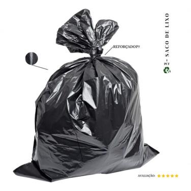 Imagem de Saco de Lixo P7 100L Reforçado Plástico Preto Pacote com 20 Unidades para Cozinha Higipack