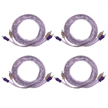 Imagem de Kit 4 Cabo Rca 5 Metros Injetado para Som Automotivo Áudio profissiona