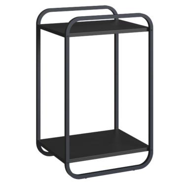 Imagem de Mesa Lateral Luna Nero Retangular MDP Metal Pintado 33CM Preto Artesano Móveis