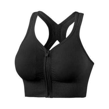 Imagem de Sutiã Esportivo Feminino Para Corrida Com Zíper Frontal, Antichoque, R