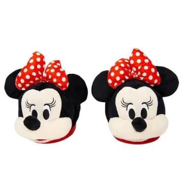 Imagem de Pantufa Minnie 3d solado de borracha pelúcia Tamanho 36/38 Tamanho M -