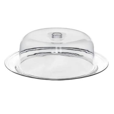 Imagem de Porta Bolo Boleira Aço Inox Bailarina Sobremesas Mesa Posta - Jolitex