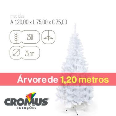 Imagem de Árvore de Natal Portobelo Branco Base Plástica 1,20m com 250 Hastes