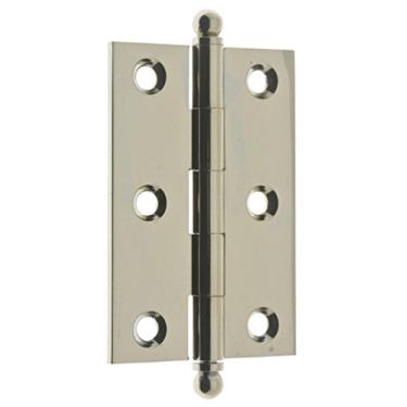 Imagem de idh by St. Simons 83020-014 Dobradiças de armário de latão sólido genuíno de qualidade profissional, níquel brilhante, 7,6 x 5 cm, par