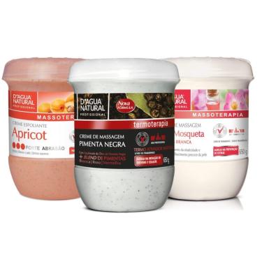Imagem de Kit Massoterapia Corporal Pimenta Negra Rosa Mosqueta Esfoliante Dagua Natural