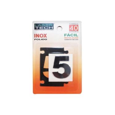 Imagem de Algarismo Para Apartamentos - Nº 5 - Inox Polido - 4cm