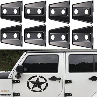 Imagem de Hooke Road Capa de dobradiça de porta preta para Jeep JK Wrangler Unlimited 2007-2018 4 portas - 8 peças