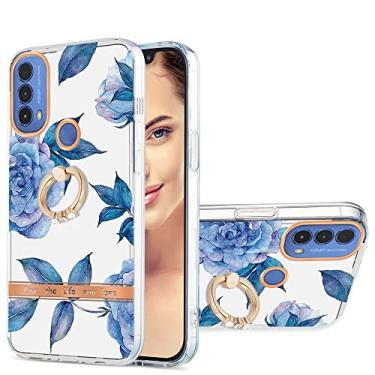 Imagem de For Motorola Moto E20 / E30 / E40 Ring IMD Flowers TPU Phone Case