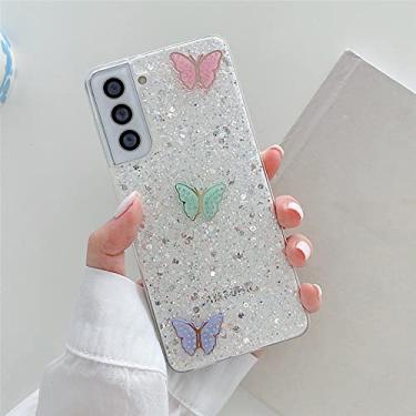 Imagem de Capa de telefone Glitter Butterfly para Samsung A72 A51 A71 A52 A32 S21 Plus S20 FE Note 20 10 Ultra Soft à prova de choque bumper tampa traseira, T3, para Note 10 Pro