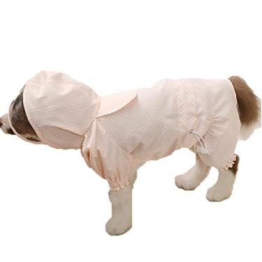 Imagem de Capa de chuva para cães de estimação capa completa de quatro patas à prova d'água à prova de poeira capa de chuva verão ao ar livre leve confortável poncho para filhotes, rosa, P(1
