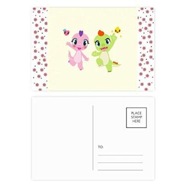 Imagem de Dinosaur Kingdom Love You Christmas Flower Celebration Cartão postal Blessing Mailing Card