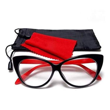 Imagem de Genérico Armação Formato Gatinho Para Óculos De Grau Vermelho Clássico