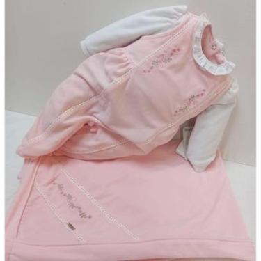 Imagem de Saída Maternidade Plush Bebê Menina Bordado Paraiso Rf 16137-Feminino