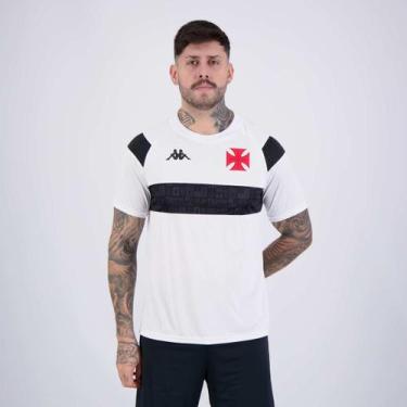 Imagem de Camisa Kappa Vasco Supporter Cuts Branca e Preta, GG