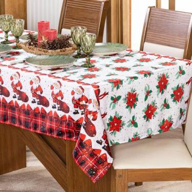 Imagem de Toalha de Mesa Quadrada 1,40m x 1,40m 4 Lugares Avulsa Estampada Natal
