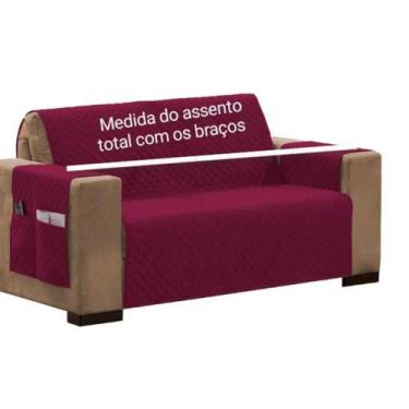 Imagem de Protetor de sofá impermeável 1.50m(medindo com os braços) bordô - sara