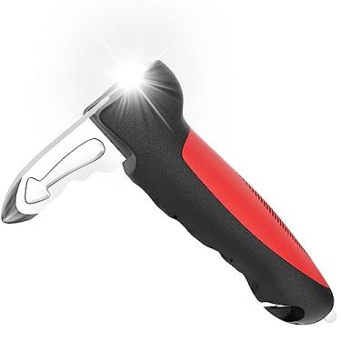 Imagem de Gantok Versatilidade Alça de suporte de veículo de bengala automotiva portátil para idosos e deficientes com luz LED, cortador de cinto de segurança e disjuntor de janela