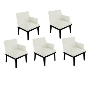 Imagem de Kit 05 Poltrona Cadeira Vick Decorativa Recepção Sala De Estar Suede B