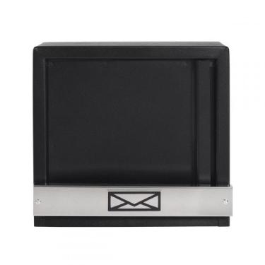 Imagem de Caixa De Correio Grade Vertical Preto Fosco Tarja Inox Top moderna - T