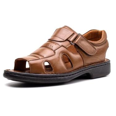 Imagem de Sandalia Masculina Anti Stress Pinhão Couro DIfranca - 3600 - Ranster,