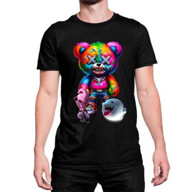 Imagem de Camiseta Masculina Urso X Cores Ref02 Estampado Camisa Algodão Malha P