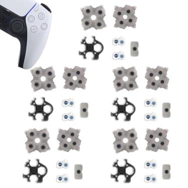 Imagem de MYPUQIAO 5 Conjuntos De Almofadas Borracha Condutivas Silicone Para Substituição Controles Playstation Ps5 Bdm-030 Dualsense L1 R1 L2 R2, Peças Reparo Teclado Com Botão Adesivo (3.0)