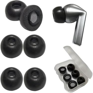 Imagem de Luckvan Fones De Ouvido Para Samsung Galaxy Buds3 Pro, Capa Substituição Espuma Viscoelástica Preta, Tamanho Pequeno, 3 Pares