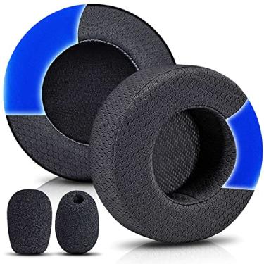 Imagem de TRANSTEK Almofadas Auriculares Virtuoso Xt Com Gel Refrescante Mais Espessas E Atualizadas - Compatíveis Fones De Ouvido Sem Fio Rgb, Se Espuma Substituição Para Microfone (Preto, Malha Respirável)