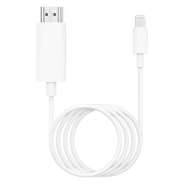 Imagem de Belcompany Cabo Adaptador Lightning Para Hdmi Iphone, [Certificado Apple Mfi] Digital Av Hdtv 1080P Compatível Com Iphone/Ipad, Projetor De Tv E Monitor, Sem Necessidade Fonte Alimentação - 2 Metros