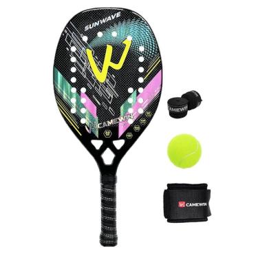 Imagem de Raquete de tênis de padel CAMEWIN em fibra de carbono 18k 360g + 10g