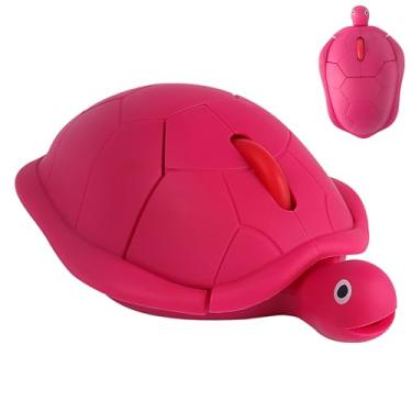 Imagem de Mouse sem fio fofo animal vermelho tartaruga design clique silencioso, portátil, leve, USB, viagem, óptico, pequeno, médio, mouse para PC/laptop/computador/MacBook crianças, meninas, mulheres, mãe