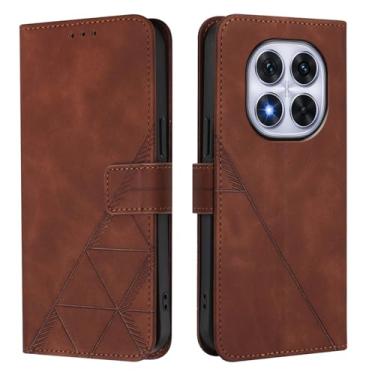 Imagem de Asdsinfor Capa flip para Redmi Note 14 Pro 4G couro sintético carteira coldre com suporte para cartões fecho magnético à prova de choque capa protetora para Xiaomi Redmi Note 14 Pro 4G. Marrom YBS