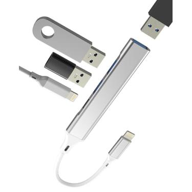 Imagem de Adaptador Lightning para USB (4 em 1) para Apple MFI certificado OTG 3.0 conversor para iPhone 14 Pro Max para iPad, cabo de carregamento, leitor de cartão, pen drive, transferência de dados, conector