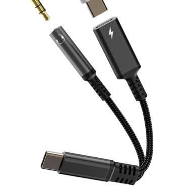 Imagem de Adaptador USB C para conector de áudio de 3,5 mm (2 em 1) para iPhone 16 15 Pro Max DAC cabo auxiliar divisor de fone de ouvido para Apple para iPad, compatível com conversor de carregador de fone de
