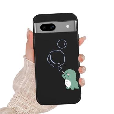 Imagem de Zrutru Capa de telefone fofa de dinossauro para Google Pixel 7A 5G 6,1 polegadas, desenho kawaii dinossauro bolha padrão estética design engraçado capas de silicone macio TPU fino à prova de choque