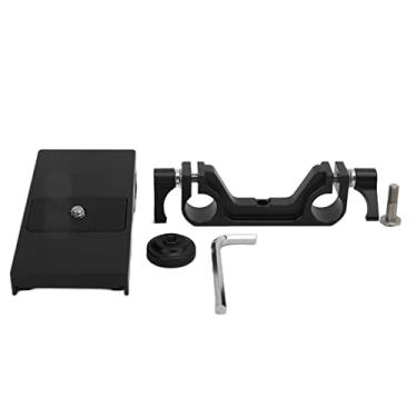 Imagem de Placa adaptadora de bateria da câmera para série NP F970 - liga de alumínio - braçadeira de trilho de 15 mm - porta CC - preta