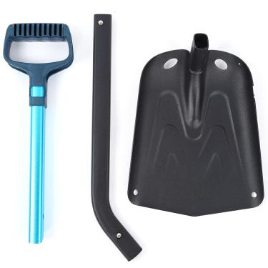 Imagem de Folding Snow Shovel Aluminum Aluman Multifunction Longa Longa Ferramenta Portátil para Campar Caminhando Black Blue 905g