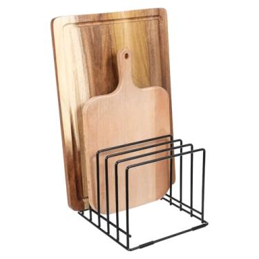 Imagem de Organizador de tábua de corte, organizador de cozinha resistente, suporte de arame de ferro com 5 compartimentos para tábuas de corte, assadeiras e utensílios de cozinha