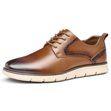 Imagem de Hantatop Sapatos Sociais Casuais Masculinos De Couro Legítimo, Tênis Com Bico Liso, Leves E Confortáveis, Estilo Oxford Para Negócios, Homens