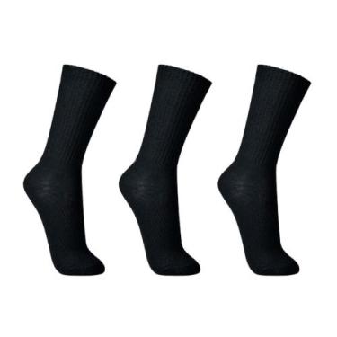 Imagem de Kit 3 meia lupo com cano longo ref:3292 masculino, Preto, 37/0