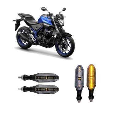 Imagem de Kit 4 Seta Esportiva Pisca de Led Modelo P26 Para Moto MT03 2010 2011 