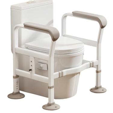 Imagem de Tlongxia Auxiliar de suporte para idosos, dispositivos de assistência de elevação de cadeira ajustável de seis níveis para idosos (apoio de braço elétrico antiderrapante para vaso sanitário)